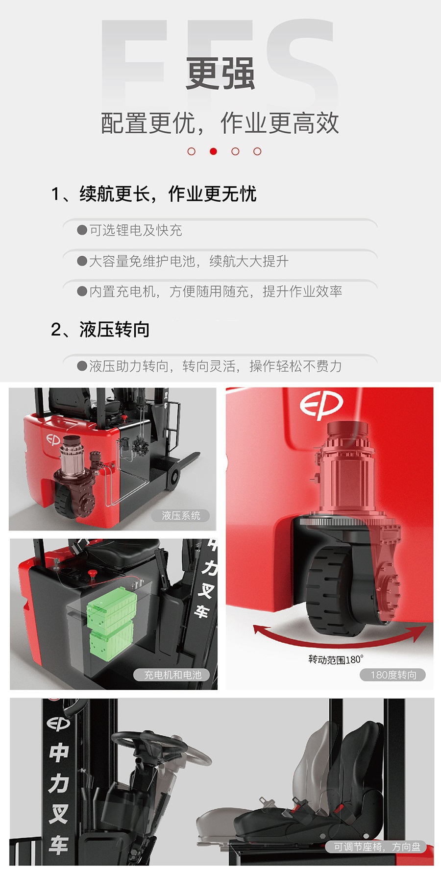 1.2噸三支點平衡重式電動叉車EFS121